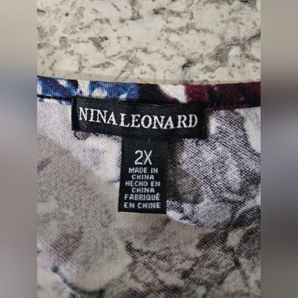 Nina Leonard Floral Dress 2X - Picture 5 of 7
